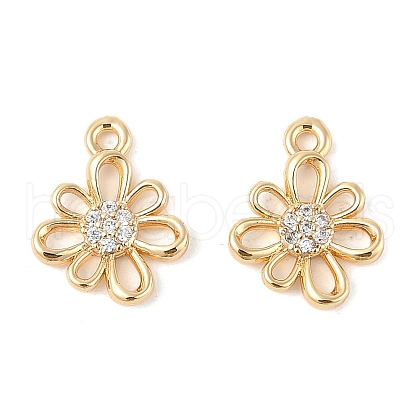 Brass Micro Pave Cubic Zirconia Pendants KK-R219-15G-1
