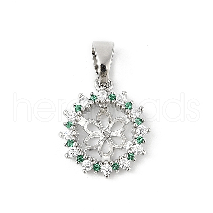 Brass Micro Pave Clear Cubic Zirconia European Dangle Charms Bails KK-K297-59P-1