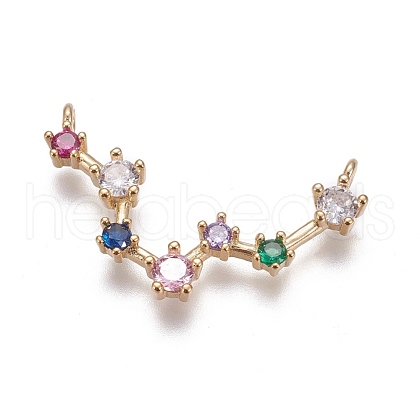 Brass Micro Pave Cubic Zirconia Pendants ZIRC-F099-19G-05-1