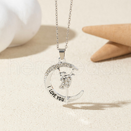 Alloy Crystal Rhinestone Pendant Necklaces FS-WG6A3E6-07-1