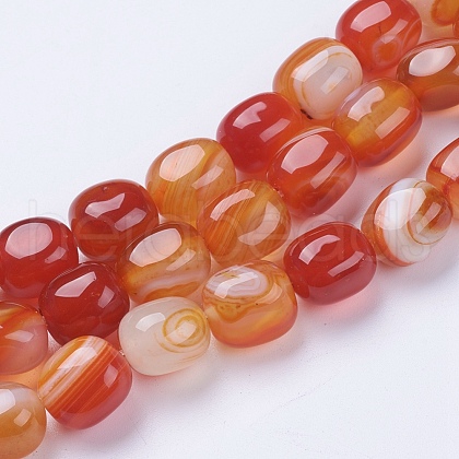 Natural Striped Agate/Banded Agate Beads Strands G-I198C-B-04-1