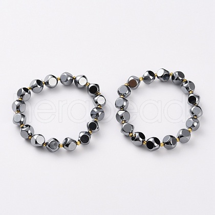 Terahertz Stone Beads Stretch Bracelets BJEW-Z007-A-02-1