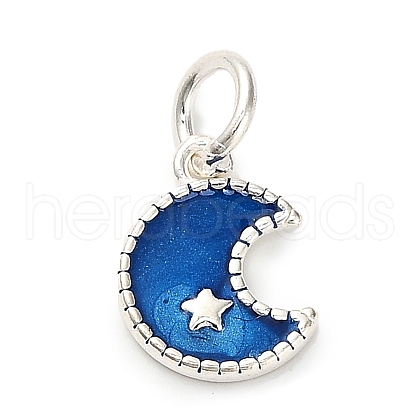 925 Sterling Silver Blue Enamel Pendants STER-C014-02D-S-1