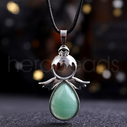 Angel Wings Crystal Teardropt Pendant Necklaces CI6428-8-1