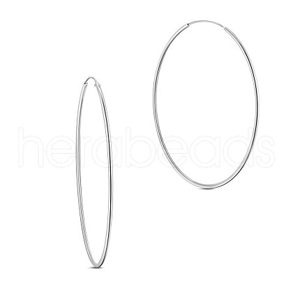 SHEGRACE Rhodium Plated 925 Sterling Silver Hoop Earrings JE670A-06-1