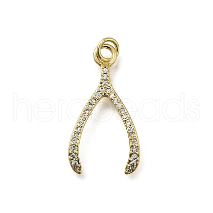 Brass Micro Pave Cubic Zirconia Pendants KK-C090-08A-G-1