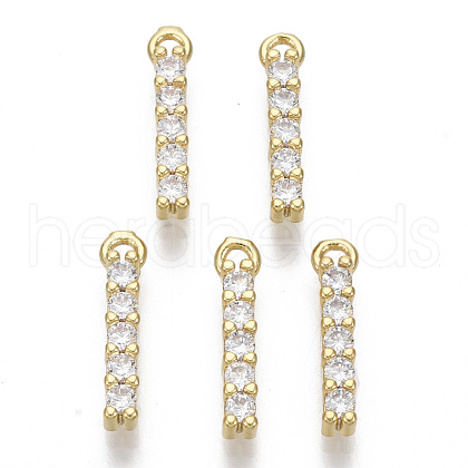 Brass Micro Pave Cubic Zirconia Charms X-KK-T060-05-I-G-NF-1