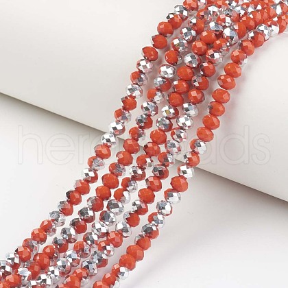 Electroplate Opaque Glass Beads Strands EGLA-A034-P4mm-M12-1