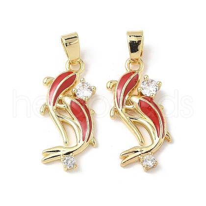 Brass Micro Pave Cubic Zirconia Pendants KK-C104-04C-G-1