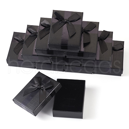 Rectangle Paper Jewelry Gift Boxes with Bowknot CON-TAC0010-89D-1