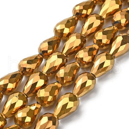 Electroplate Glass Beads Strands EGLA-D017-15x10mm-3-1