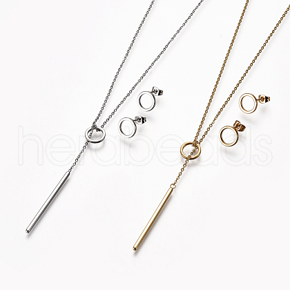 304 Stainless Steel Jewelry Sets SJEW-F213-17-1