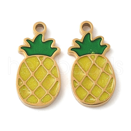 304 Stainless Steel Enamel Pendants STAS-U057-17G-04C-1