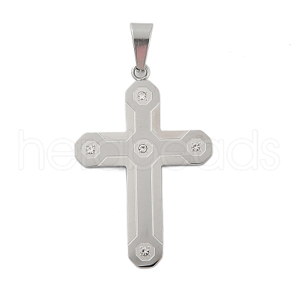 304 Stainless Steel Rhinestone Pendants STAS-G346-47E-P-1