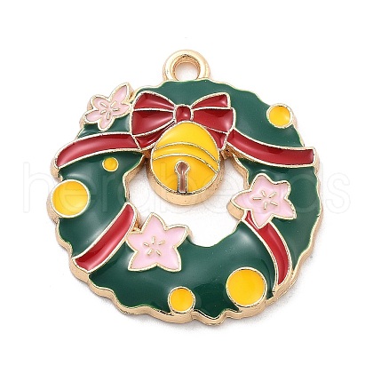 Christmas Theme Alloy Enamel Pendants X1-ENAM-D060-04G-1