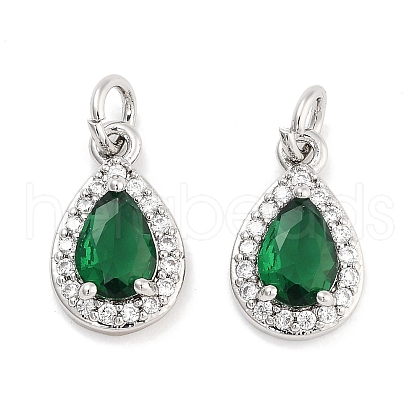 Brass with Cubic Zirconia  Pendants KK-P271-32P-1