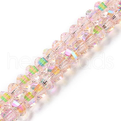 Transparent Electroplate Glass Beads Strands GLAA-Q099-H01-11-1