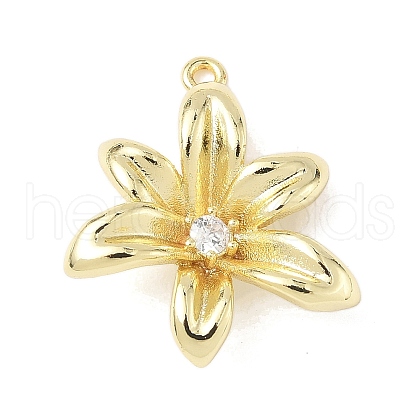 Brass Micro Pave Clear Cubic Zirconia Pendants KK-Z106-01G-04-1