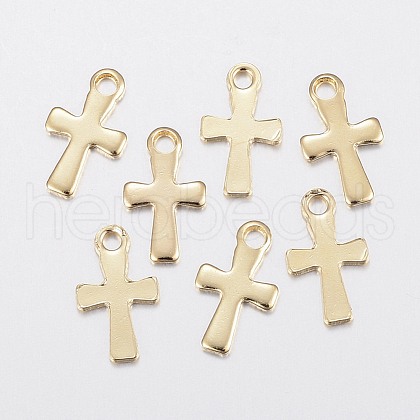 304 Stainless Steel Tiny Cross Charms STAS-H436-49-1