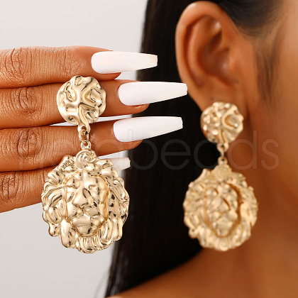 Alloy Dangle Stud Earrings WG24519-06-1