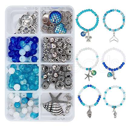 SUNNYCLUE DIY Ocean Themed Bracelet Making Kits DIY-SC0014-07AS-1