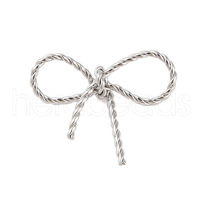 Non-Tarnish 304 Stainless Steel Twisted Bowknot Links Connector Charms STAS-S125-01P-1