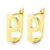Brass Letter Stud Earrings for Women EJEW-A038-01P-G-1