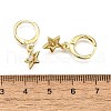 Star Brass Micro Pave Clear Cubic Zirconia Hoop Earrings EJEW-H157-04G-5