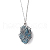 Stainless Steel Macrame Pouch Empty Stone Holder for Necklace Makings NJEW-JN04826-03-2