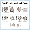 SUNNYCLUE 150pcs 5 Styles Tibetan Style Alloy Beads FIND-SC0011-21-2
