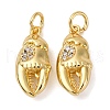 Brass Micro Pave Cubic Zirconia Pendants KK-P308-53G-1
