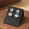 Shell Shape Brass Clear Cubic Zirconia Stud Earrings EJEW-D301-02P-3