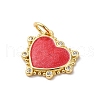 Brass Pave Cubic Zirconia with Enamel Charms KK-Q098-20G-C-2