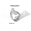 Geometric Stainless Steel Open Cuff Rings with Irregular High-end Feel NH8943-18-1