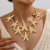 Starfish Alloy Statement Bib Necklaces FS-WG187D0-01-1