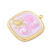Ocean Theme 304 Stainless Steel Enamel Pendants STAS-Q352-03G-A-2