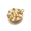 Brass Micro Pave Clear Cubic Zirconia Pendants KK-G530-02G-2