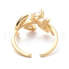 Leaf Cubic Zirconia Cuff Finger Ring for Women RJEW-C004-05-RS-2