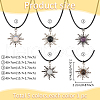 ANATTASOUL 5Pcs 5 Colors Alloy Sun with Resin Pendant Necklaces Set with Wax Cords NJEW-AN0001-74-2