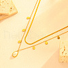 Summer 304 Stainless Steel & White Acrylic Pendant Double Layered Necklaces for Women NJEW-U044-02B-G-1