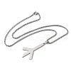 304 Stainless Steel Death Rune Symbol Pendant Necklaces NJEW-H065-18P-2