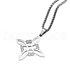 Witches Knot 304 Stainless Steel Pendant Necklaces & Hoop Earrings & Rings Sets FS-WGFB126-01-5