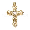 Brass Micro Pave Cubic Zirconia ABS Imitation Pearl Pendants KK-D328-03G-D-1