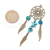 Woven Net/Web with Feather Pendants PALLOY-JF03978-2