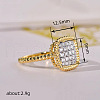 Brass Micro Pave Cubic Zirconia Finger Rings for Women FS-WG378B2-01-4
