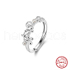 925 Sterling Silver with Natural Freshwater Beads adjustable Finger Ring for Women RJEW-M073-02P-2