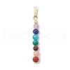 Chakra Natural Amethyst & Tiger Eye & Red Jasper & Lapis Lazuli & Apatite & Malachite & Sunstone Faceted Round Beaded Pendants PALLOY-JF03559-01-1