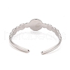 304 Stainless Steel Flat Round Open Cuff Ring for Women RJEW-C025-26P-2