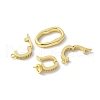 Brass Pave Clear Cubic Zirconia Fold Over Clasps KK-M320-07G-2