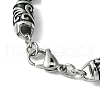 304 Stainless Steel Textured Column Link Chain Bracelets for Women Men BJEW-C063-11AS-3